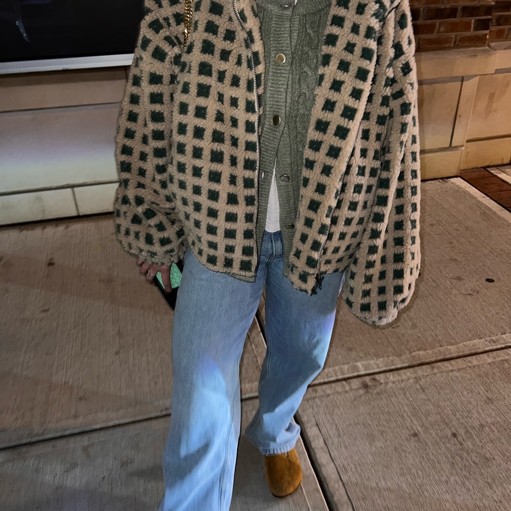 Stylish Green and Beige Women's Jacket